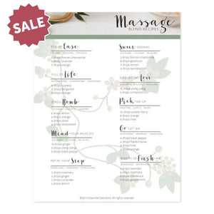 Simple Massage Oils & Blends Make-It-Yourself Recipes And Label Set