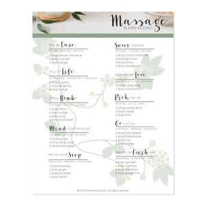 Simple Massage Oils & Blends Make-It-Yourself Recipes And Label Set
