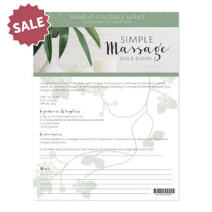 Simple Massage Oils & Blends Make-It-Yourself Recipes And Label Set