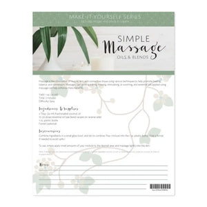 Simple Massage Oils & Blends Make-It-Yourself Recipes And Label Set
