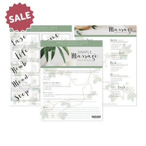 "Simple Massage Oils & Blends" Make-It-Yourself Recipes and Label Set