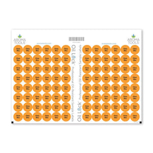 Oil Lock Circle Labels For Dterra Sample Vials (Sheets Of 96) Citrus Bliss