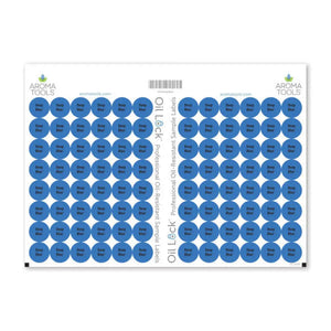 Oil Lock Circle Labels For Dterra Sample Vials (Sheets Of 96) Deep Blue