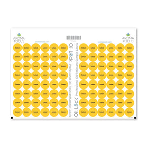 Oil Lock Circle Labels For Dterra Sample Vials (Sheets Of 96) Lemon
