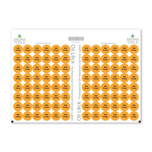 Oil Lock Circle Labels For Dterra Sample Vials (Sheets Of 96) Wild Orange