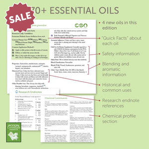 Inside the Modern Essentials Handbook (15th Edition, Sept. 2023): Highlights of the single essential oil profiles included in the book.