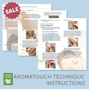 Inside the Modern Essentials Handbook (15th Edition, Sept. 2023): Highlights of the "AromaTouch Technique" instructions section.
