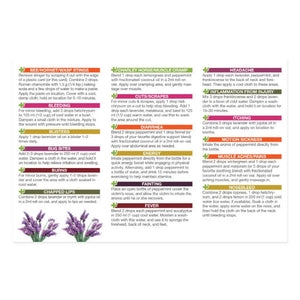 Essential Oils For First Aid Oil Reference Card (Pack Of 10)