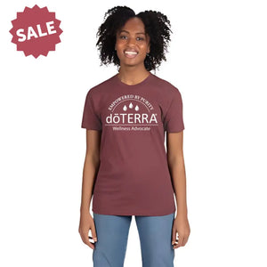 Dt Empowered By Purity With Drops - Unisex Short Sleeve T-Shirt Heathered Maroon / Medium (M)