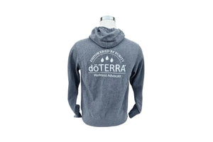 Doterra®: Empowered By Purity Oil Drops Lightweight Hoodie Heathered Gunmetal / Small (S)
