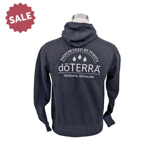 Doterra®: Empowered By Purity Oil Drops Lightweight Hoodie Heathered Charcoal / Small (S)
