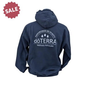 Unisex Doterra®: Empowered By Purity Oil Drops Heavyweight Hoodie Navy Blue / Small (S)