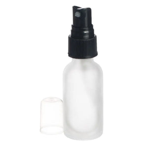1 oz. Frosted Glass Bottles and Black Misting Sprayers (Pack of 6)