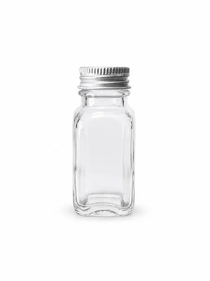 1 oz. French Glass Bottle - Silver Cap