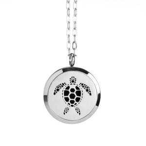 Stainless Steel Sea Turtle Locket Diffusing Necklace
