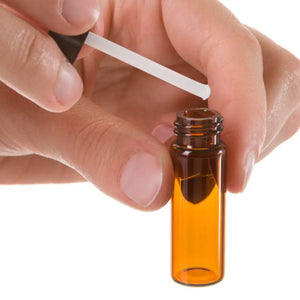 1 Dram Amber Glass Vials With Black Tester Caps (Pack Of 6)