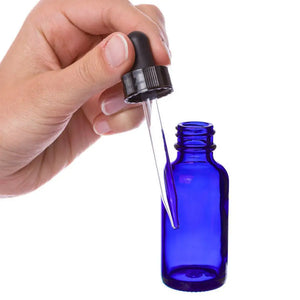 1 Oz. Blue Glass Bottles With Dropper Caps (Pack Of 6)