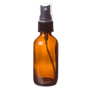 2 oz. Amber Glass Bottle with Misting Sprayer, black top