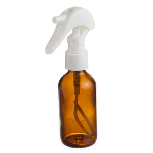 2 Oz. Amber Glass Bottle With Trigger Sprayer White