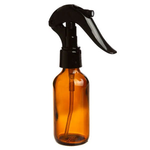 2 oz. Amber Glass Bottle with Black Trigger Sprayer