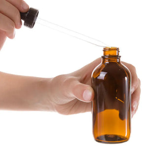 4 Oz. Amber Glass Bottle With Dropper Cap