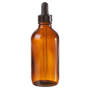 4 oz. Amber Glass Bottle with Dropper Cap