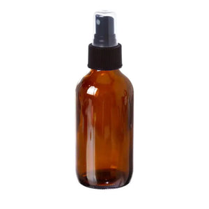 4 oz. Amber Glass Bottle with Misting Sprayer Black Sprayer