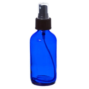 4 Oz. Blue Glass Bottle With Misting Sprayer Black