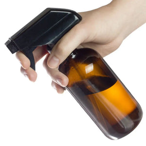 8 Oz. Amber Glass Bottle With Black Trigger Sprayer