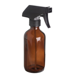 8 oz. Amber Glass Bottle with Black Trigger Sprayer