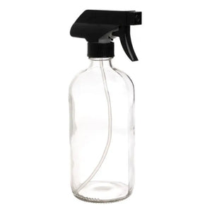 16 oz. Clear Glass Bottle with Black Trigger Sprayer