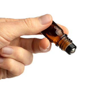 5 Ml Amber Glass Vials With Stainless Steel Roll-Ons And Black Caps (Pack Of 6)