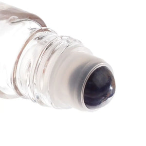 1/3 Oz. Clear Glass Vials With Gemstone Rollers And Black Caps (Pack Of 12)