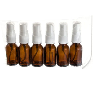 15 Ml Amber Glass Vials With Misting Sprayers (Pack Of 6)