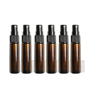 10 Ml Amber Glass Vials With Misting Spray Tops (Pack Of 6)