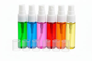 10 ml Rainbow-colored Glass Vials with Misting Spray Tops (Pack of 6)