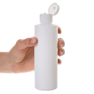 8 Oz. White Plastic Bottle With Snap-Top Cap