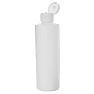 9186CK - 8 oz. White Plastic Bottle with Snap-top Cap (Single Item).