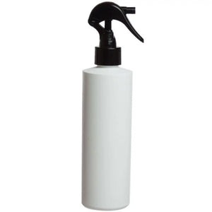8 oz. White Plastic Bottle with Black Trigger Sprayer