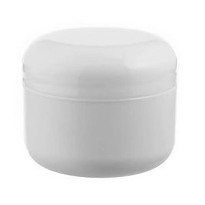 1 oz. White Plastic Salve Container with White Lid