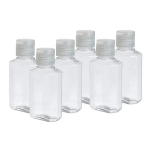 2 oz. Clear Octagon Plastic Bottle with Natural Snap-Top Cap (Pack of 6)