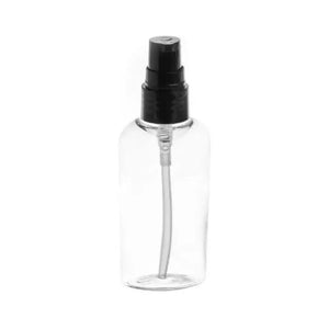 2 Oz. Clear Plastic Oval Bottle With Black Treatment Pump