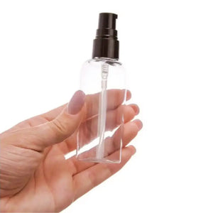 2 Oz. Clear Plastic Oval Bottle With Black Treatment Pump