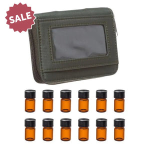 Sample Case With 12 Vials (5/8 Dram) Dark Green