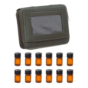 Sample Case With 12 Vials (5/8 Dram) Dark Green