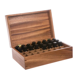 Acacia Wood Essential Oil Box (Holds 40 Vials)