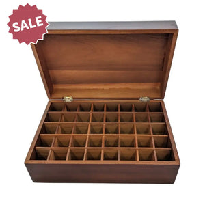 Acacia Wood Essential Oils Box (Holds 40 Vials) - Clearanced With Minor Scratching And Discrepancies