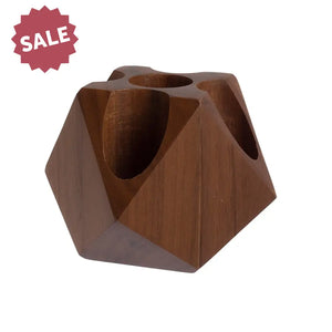 Wooden Geometric 15 Ml Display Riser (Holds 5 Vials) Dark