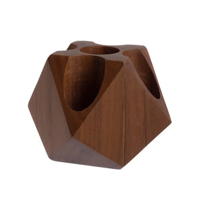 Wooden Geometric 15 Ml Display Riser (Holds 5 Vials) Dark