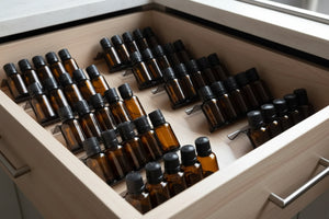 3-Row Plastic Essential Oil Tray (Holds 15 Vials) THREE SHELVES BOTTLES INCLUDED